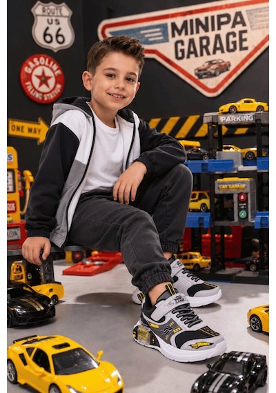 Minipa Garaj Tabanlı, Çift Metal Arabalı, Ortopedik Çocuk Spor Ayakkabı Gümüş
