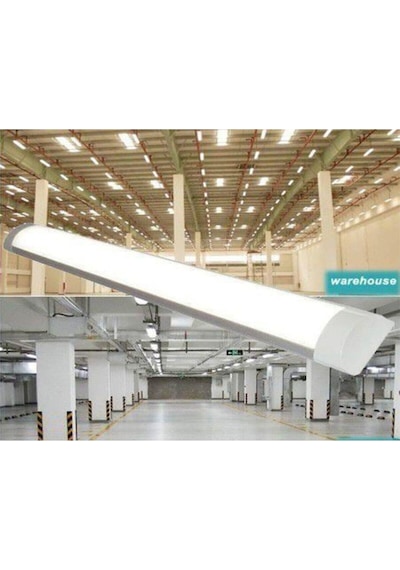 Penta 10'lu Paket 120 Cm 40 Watt Çift Sıra Ledli Led Bant Armatür 6500 Kelvin Beyaz Renk Beyaz