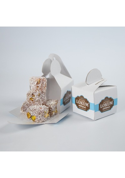 Lokum Atölyesi Duble Kavrulmuş Antep Fıstıklı Mini Lokum Hindistan Cevizi Kaplı 10'lu 250 G
