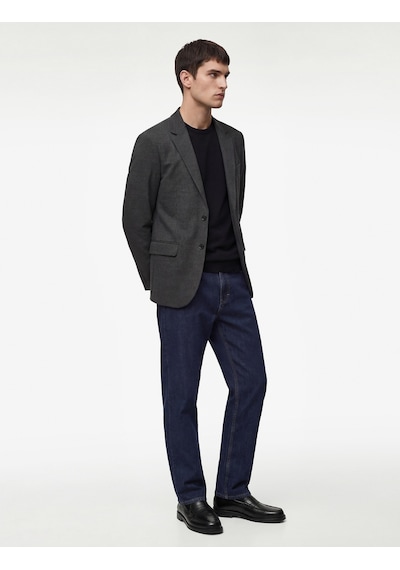Koton Slim Fit Viskon Karışımlı Düğmeli Kapaklı Cepli Mono Yaka Blazer Ceket Antrasit 6sam50001hk Antrasit
