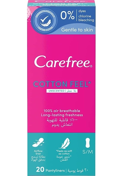 Carefree, Günlük Ped, Pamuklu, Parfümsüz, 20&apos Li