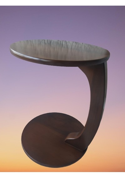 Ufo C Sehpa. Mdf. Parlak Ceviz Lake Boya. Altı Tekerlekli Kaneped