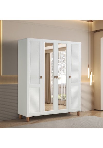 Pema Home Favori %100 Mdf Membran 4 Kapaklı Dolap Gardırop Antrasit - Aytaşı