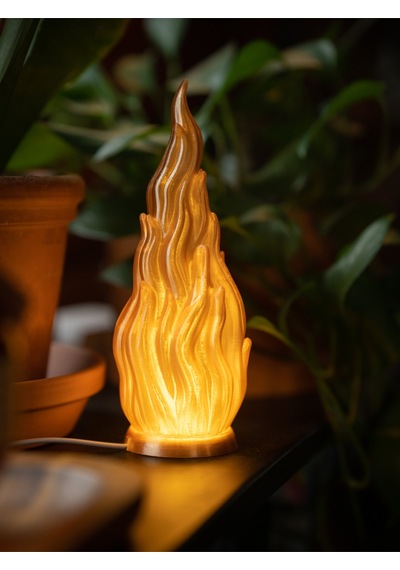 Dekoratif Alev Tasarımlı Led Gece Lambası - Modern Şık Aydınlatma