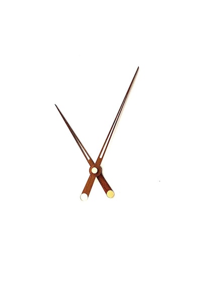 MetaQuartz Aksesuar 18 Cm Lik Ceviz Küçük Boy Akrep Yelkovan , Saniyesiz Model