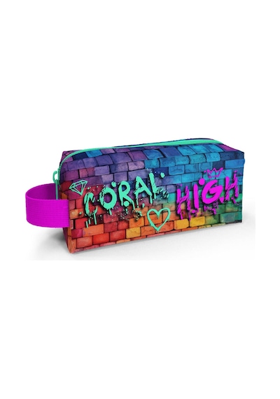 Coral High Kids Pembe Lacivert Grafiti Yazılı Kalem Çantası 22069
