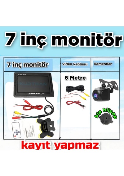 7 İnç Qled Ekran Ve Nesne Tanıma Sesli İkaz Buzzer 170'' Kamera