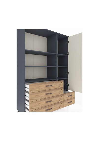 Hyperion Dolap 7 Raflı 6 Çekmeceli Tek Kapaklı 132x44x195 Antrasit-aytaşı/çam Aytası/atlas Çam Hyperion Dolap 7 Raflı 6 Çekmeceli Tek Kapaklı 132x44x195 Antrasit-aytaşı/çam Aytası/atlas Çam