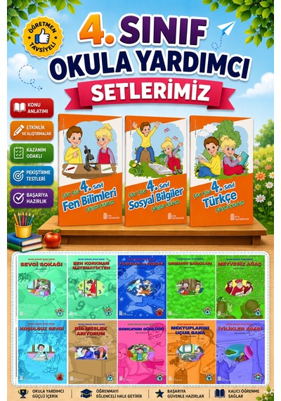 4.sınıf Çıtır Çıtır Türkçe + Fen Bilimleri + Sosyal Bilgiler + 10 Lu Hikaye Seti