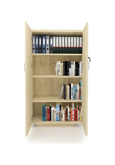 Modüler Dünyası Kapaklı Kitaplık Dosya Dolabı Meşe - 80X38X153 (307779823) Meşe