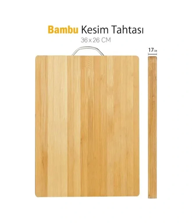 River World Kesme Panosu Bambu Metal Saplı Çok Renkli