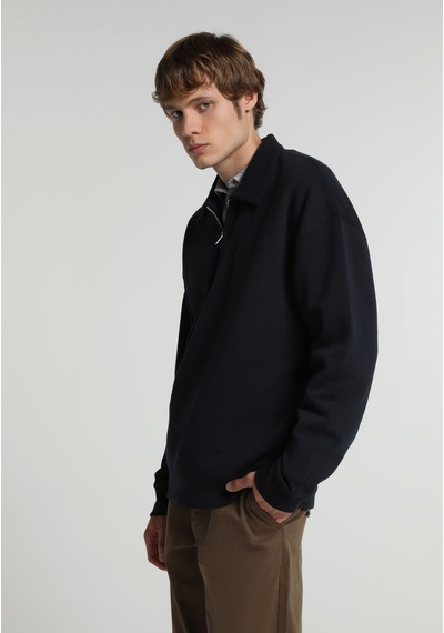 Colin's Colins Relaxed Fit Polo Yaka Düz Erkek Lacivert Sweatshirt Cl1082016 Q1.v2 Nav