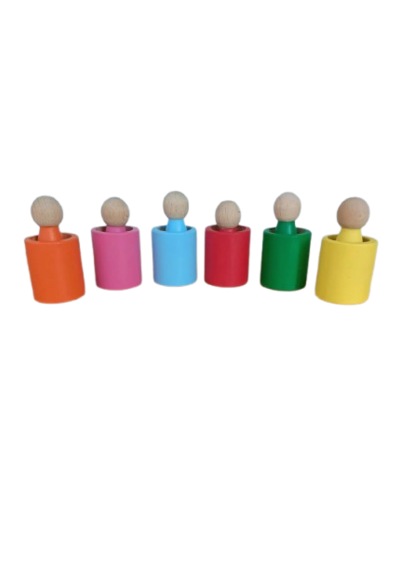 Moccotoys 6 Lı Waldorf Peg Bebek & Kase Seti Renkli