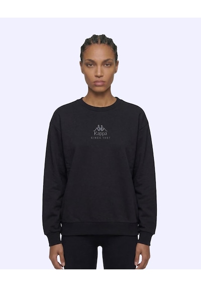Kappa Milas Crewneck Kadın Siyah Comfort Sweatshirt