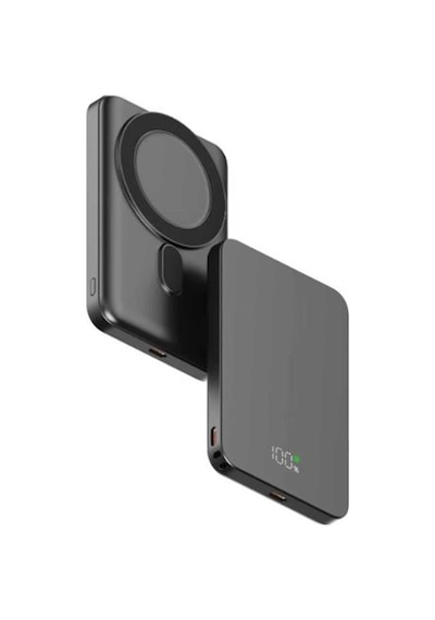 Snapron Snp-3020 Slim Pd 22.5w Hızlı Şarj Lcd Ekran Magsafe 5000 Mah Powerbank Siyah