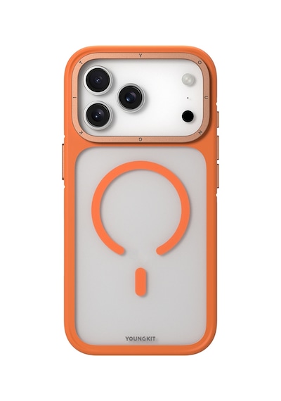 Apple Uyumlu iPhone 17 Pro Max Kılıf M-safe Şarj Özellikli Youngkit Rock Sand Serisi Kapak Turuncu