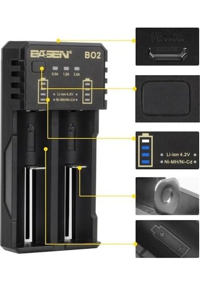 Basen BO2 Pro Li-Ion / Ni-Cd / Ni-MH Universal Akıllı Pil Şarj Cihazı