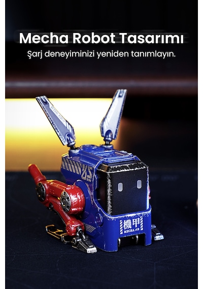 GravaStar Alpha65 Mavi Özel Seri Robot Figürlü 65W Hızlı Şarj Adaptörü