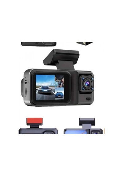 Dvr Araç İçi Kamera Ön İç Ve Arka Kamera 2 İnç Ips Ekranlı 1080p Full Hd Çift Kamera Sistemi