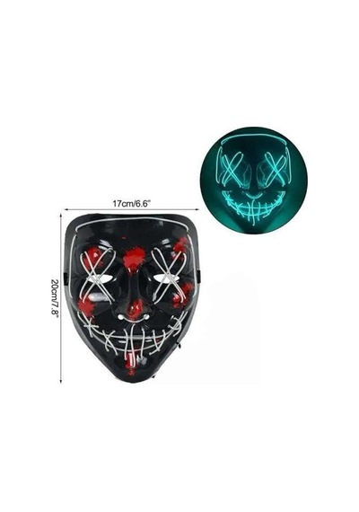 Hallowen Parti Maskesi Neon Led Işıklı Maske 3 Modlu Cadılar Bayramı Maskesi Mh-hs7429-4514