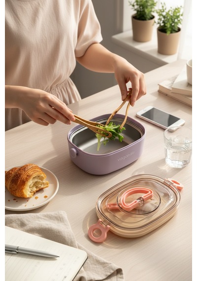 Vagonlife Bento 600ml Paslanmaz Çelik Sefer Tası - Mor