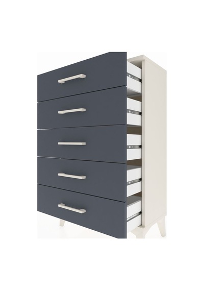 Arges Komodin 5 Çekmeceli 60x30x96 Aytaşı-antrasit Aytaşı