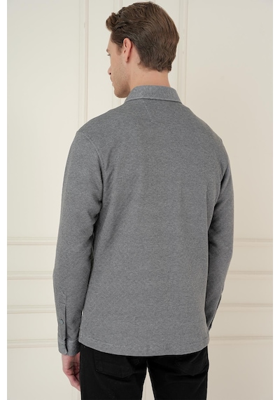 Efor G 1581 Slim Fit Gri Klasik Gömlek Gri