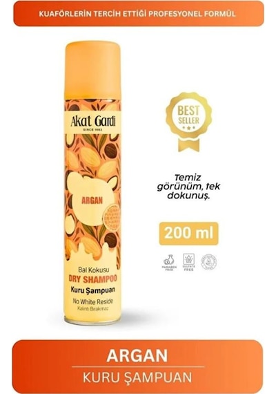 Akat Gardi Kuru Şampuan 200 Ml Argan İçerikli Bal Kokusu Etkili