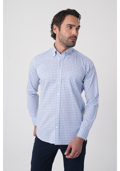 Bisse Regular Fit Pamuk Mavi Erkek Gömlek Gmeks4k242032 D35 Mavi