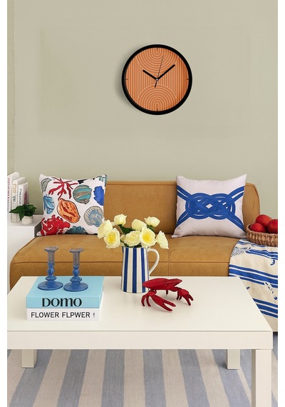 Yansıtmalı Modern Tasarım Duvar Saati - 30cm - Önü Camlı Siyah Kasa - Sessiz Mekanizma-jh0566 Siyah