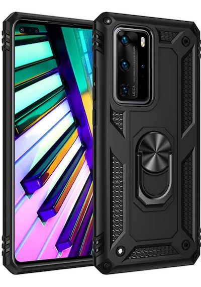 Huawei P40 Pro Kılıf Zore Vega Kapak-Siyah