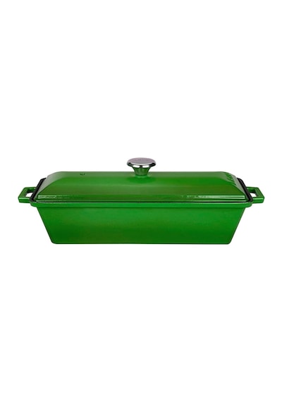 Döküm Ekmek Kabı/terrine 11x29cm - Yeşil .