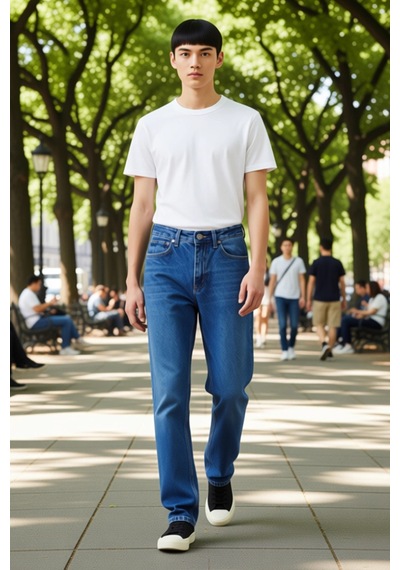 Ersefa Erkek Relaxed Fit Açık Denim Pantolon Fonksiyonel Dayanıklı Kalit Mavi