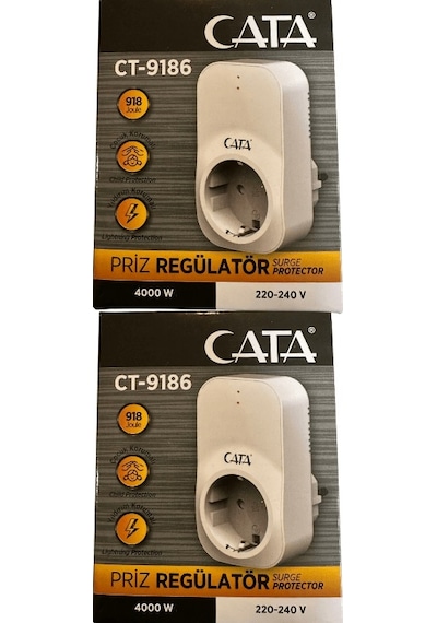 Cata Ct-9186 Akım Ve Çocuk Korumalı Tekli Kablosuz Priz 2 Adet