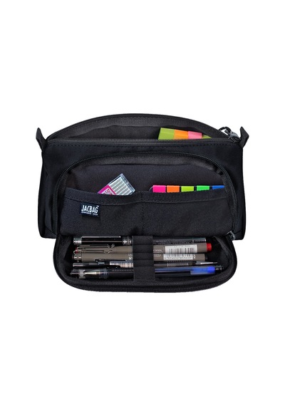 Jacbag Prime Xl-lastik Ayraçlı İki Bölmeli Kalem Kutusu Prime Xl-siyah renkli