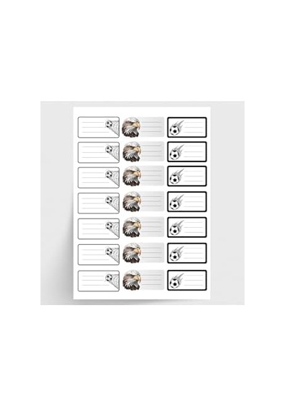 Siyah-beyaz İsimlik Okul Etiketi, Sticker Seti, 210 Adet