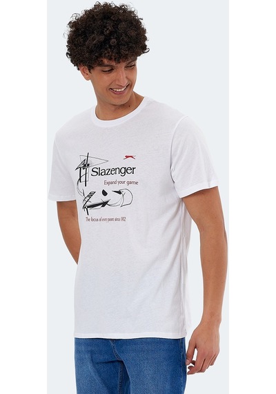 Slazenger KARNEN IN Oversize Erkek Tişört Beyaz