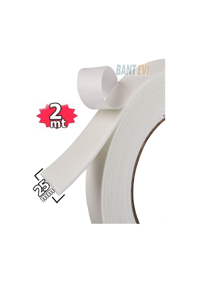İz Bırakmayan Çift Taraflı Bant 25mmx2metre Leke Bırakmaz Bant
