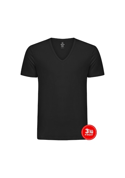 Sementa SAM Erkek Modal Derin V Yaka Tshirt 3'lü Paket - Siyah Sementa SAM Erkek Modal Derin V Yaka Tshirt 3'lü Paket - Siyah