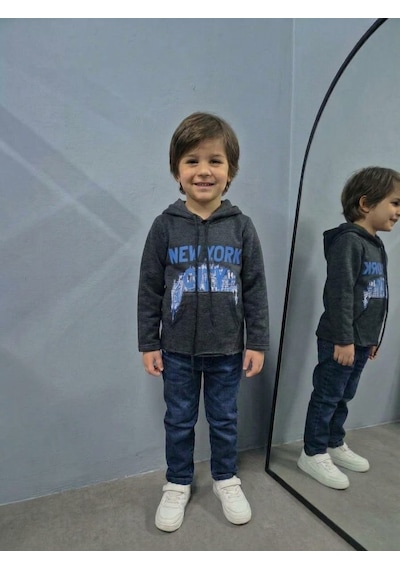 Güneş Kids Çocuk Sweatshirt Koyu Gri Melanj