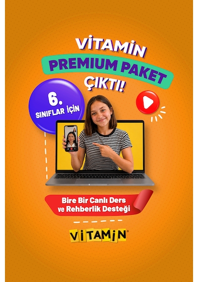 Vitamin 5 + 6. Sınıf Premium Paket - 6. Sınıf 8 Kitap Basılı Set + 5 Ve 6. Sınıf Dijital Platform + 30 Canlı Özel Ders Ve Rehberlik Koçluk Seti