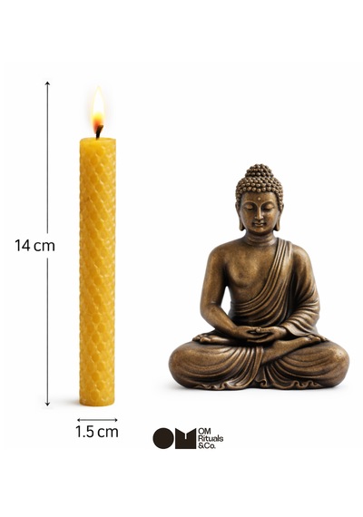 21 Gün Meditasyon Seti %100 Doğal Bal Mumu Mum 21 Adet Ritüel & Niyet Mumları Sarı