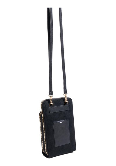 Silver Polo Sp1011 Kadın Telefon Çantası Süet Siyah-siyah