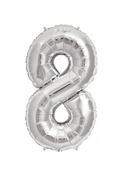 Benim Marifetlerim 8 Rakamı Gümüş Folyo Balon 16 inch 40 Cm