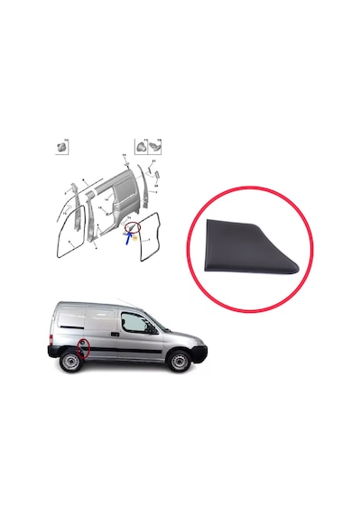 Arka Sağ Çamurluk Çıtası Peugeot Partner Mk1 1996-2008 İçin