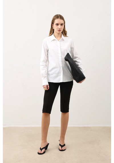 Antioch Basic Slim Fit Kadın Gömlek Beyaz
