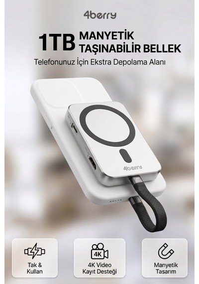 1tb Nvme Ssd Li Telefon Uyumlu Manyetik Taşınabilir Bellek Tv Ye Görüntü Aktarımı, Pc Ve Telefona Veri Transferi