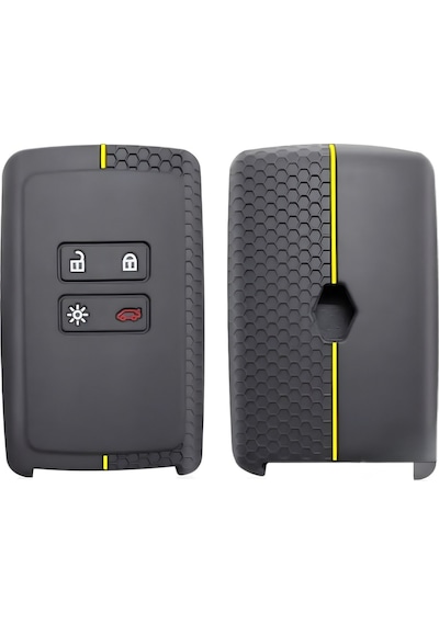 Gma Keys Renault Clio E-tech Austral Megane 4 Talisman Clio5 Kadjar Petek Desenli Anahtar Kılıfı Siyah Sarı