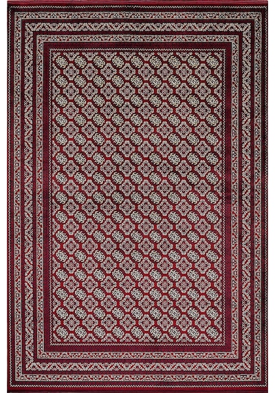 Afgan Halısı Bilicik Etnik Buhari Otantik Desen Viskon Kırmızı Halı Bc05 Multi