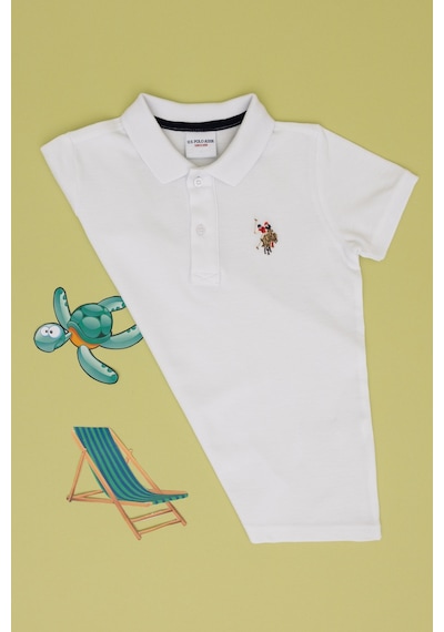 U.S. Polo Assn. Erkek Çocuk Beyaz Basic Polo Yaka Tişört 50306484-VR013